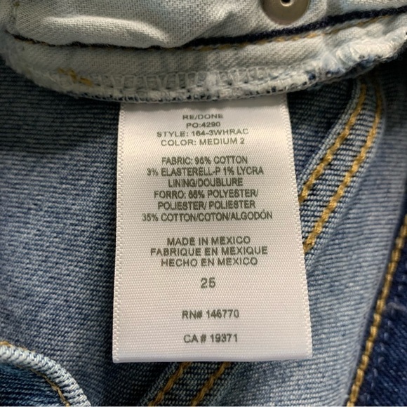 RE/DONE Originals Revolve 90s High Rise Slim Fit Ankle Crop Button Fly Size 25 - Picture 10 of 14